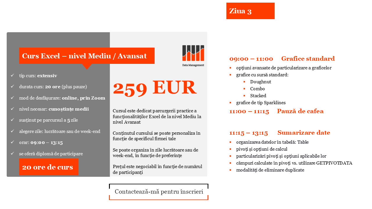 Curs Excel - de la nivel Mediu la nivel Avansat Ziua 3